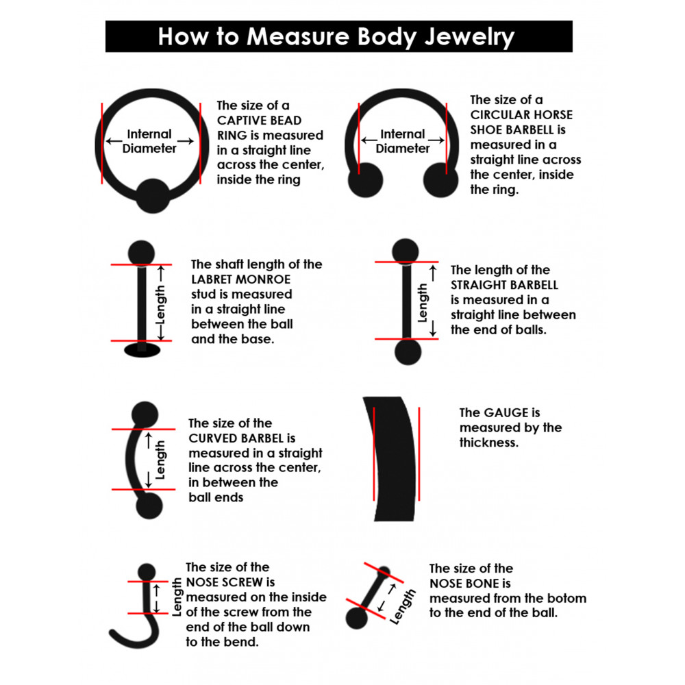 Lip Ring Gauge Size Chart